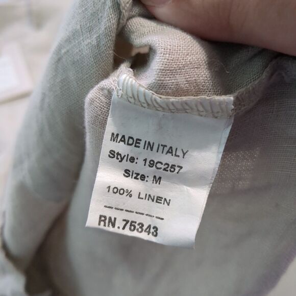 FRANCESCA BETTINI WOMEN'S 100% LINEN SHORT SLEEVES TOP SHIRT medium new with tag - Picture 6 of 6